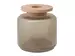 Vase Pretty Braun, Glas, Holz, Durchmesser 12 cm h 12 cm
