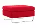 Hocker Bed For Living, Stoff Rot, Kufen Inox, b 70 cm t 80 cm h 45 cm